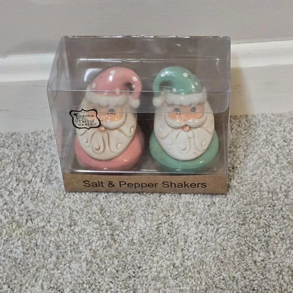 Johanna‎ Parker Pastel Santa Salt n Pepper Shakers